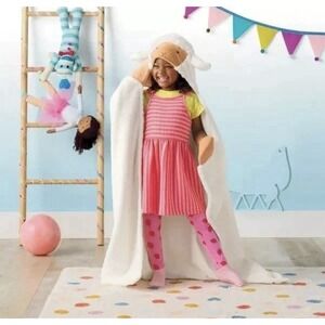 Target Pillowfort Sheep Kids' Hooded Blanket White 40" x 50" NEW